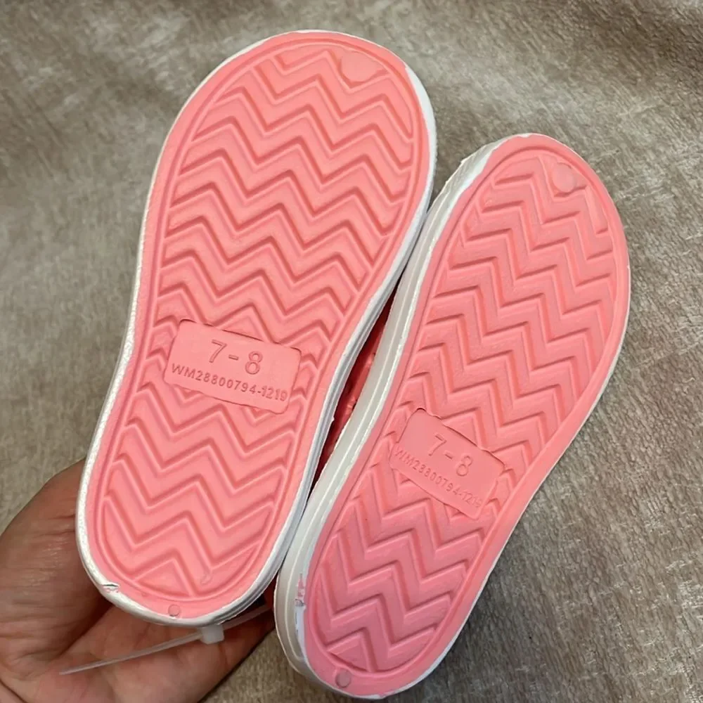 Kids Pink Star Slip-On Shoes